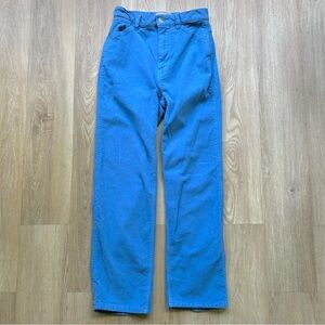 Everlane Blue Velvet Organic Cotton Wide-Leg Pants - Women's Size 0